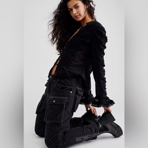 Free People London Calling Slouchy Cord Pants Size 27 NWT - Picture 1 of 12